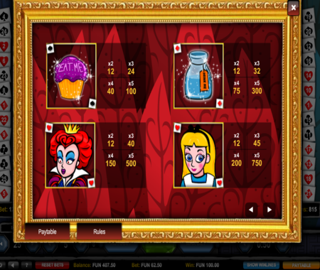 Alice and the Red Queen símbolos especiales