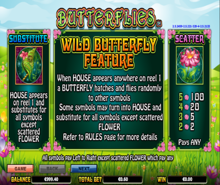 Butterflies slot función especial