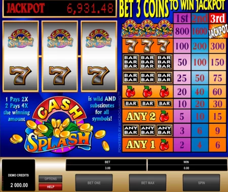Cash Splash 3 Reel slot 