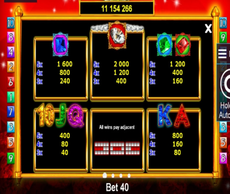 Diamonds of Fortune tabla de pagos