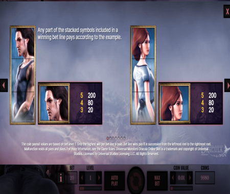 Dracula slot tablas de pago