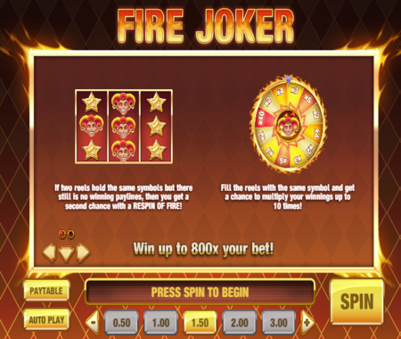 Fire Joker función especial