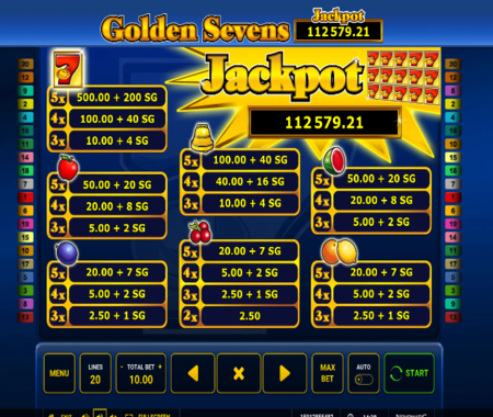 Golden Sevens tabla de pagos