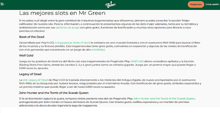 mr green slots