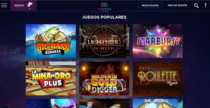genesis casino juegos populares