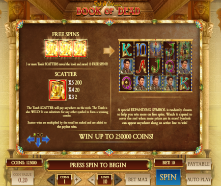 Book Of Dead función especial 