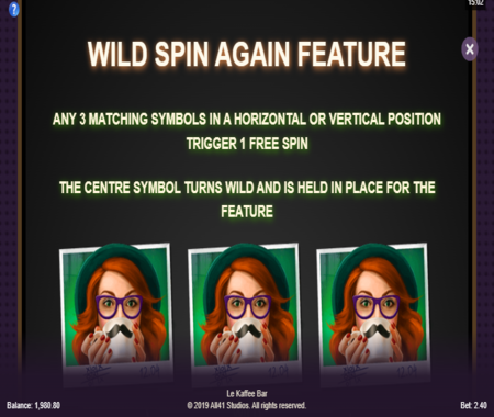 Le Kaffee Bar tabla de pagos