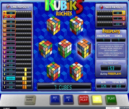Rubik's Riches tabla de pagos