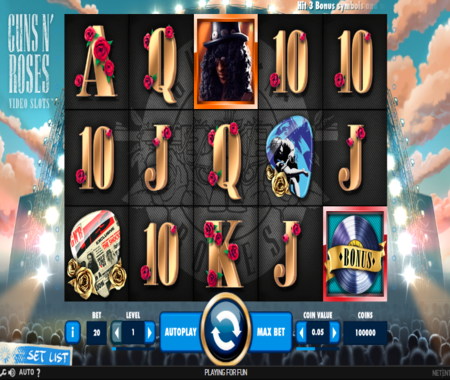 Guns and roses slot símbolos