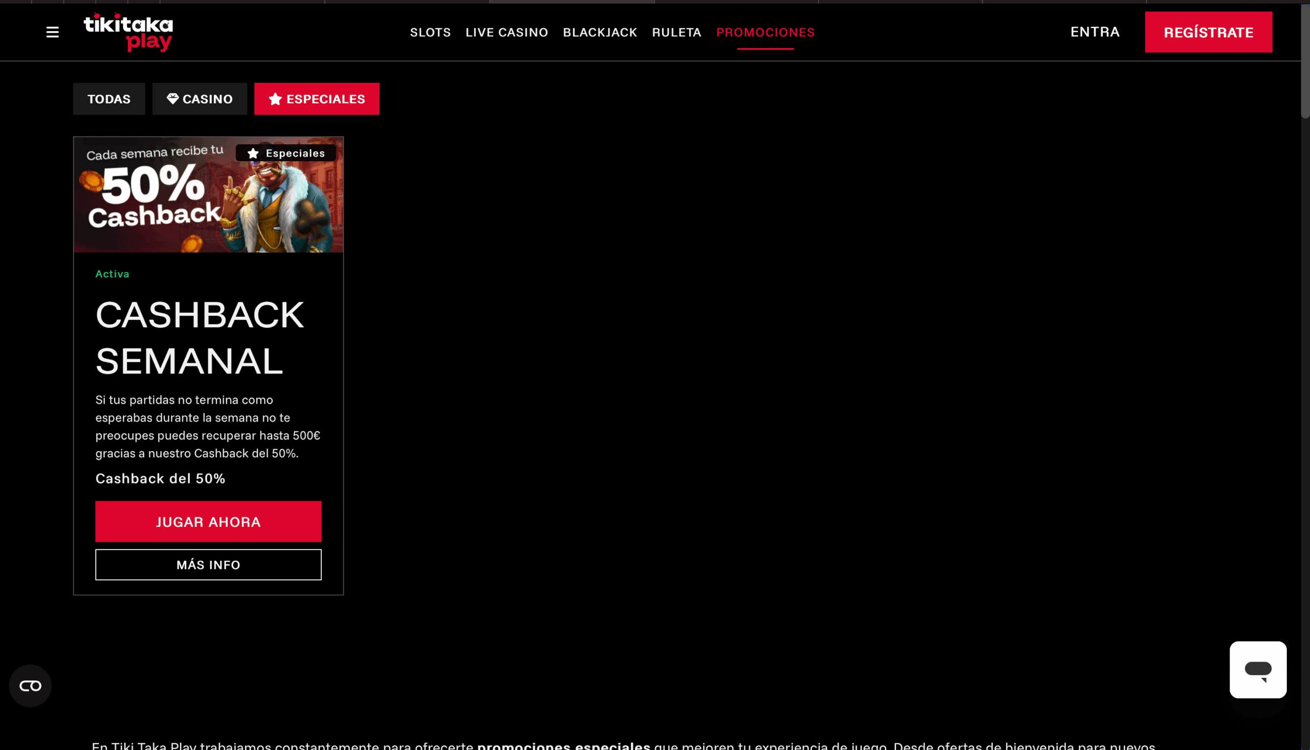 tikitakaplay casino especiales